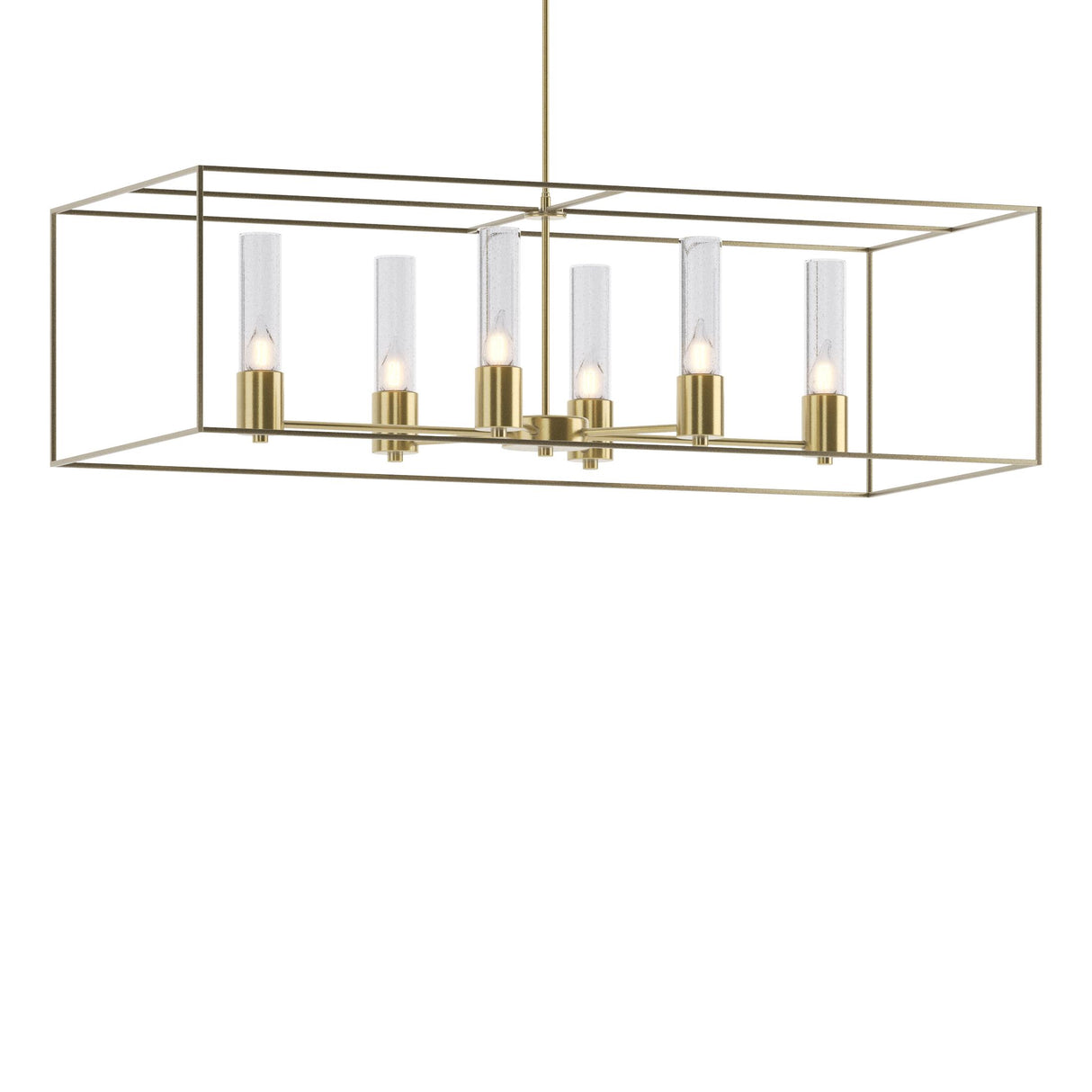 Hubbardton Forge 2018 Modern Brass Soft Gold Seeded Clear Glass (II) Multi Portico Pendant