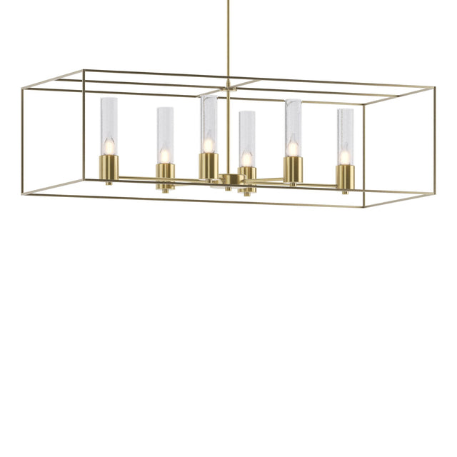 Hubbardton Forge 2018 Modern Brass Soft Gold Seeded Clear Glass (II) Multi Portico Pendant