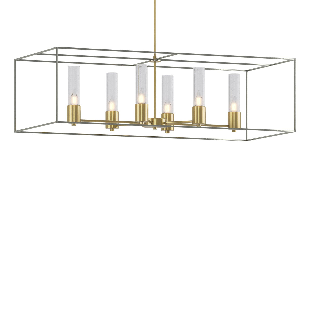 Hubbardton Forge 2018 Modern Brass Sterling Seeded Clear Glass (II) Multi Portico Pendant