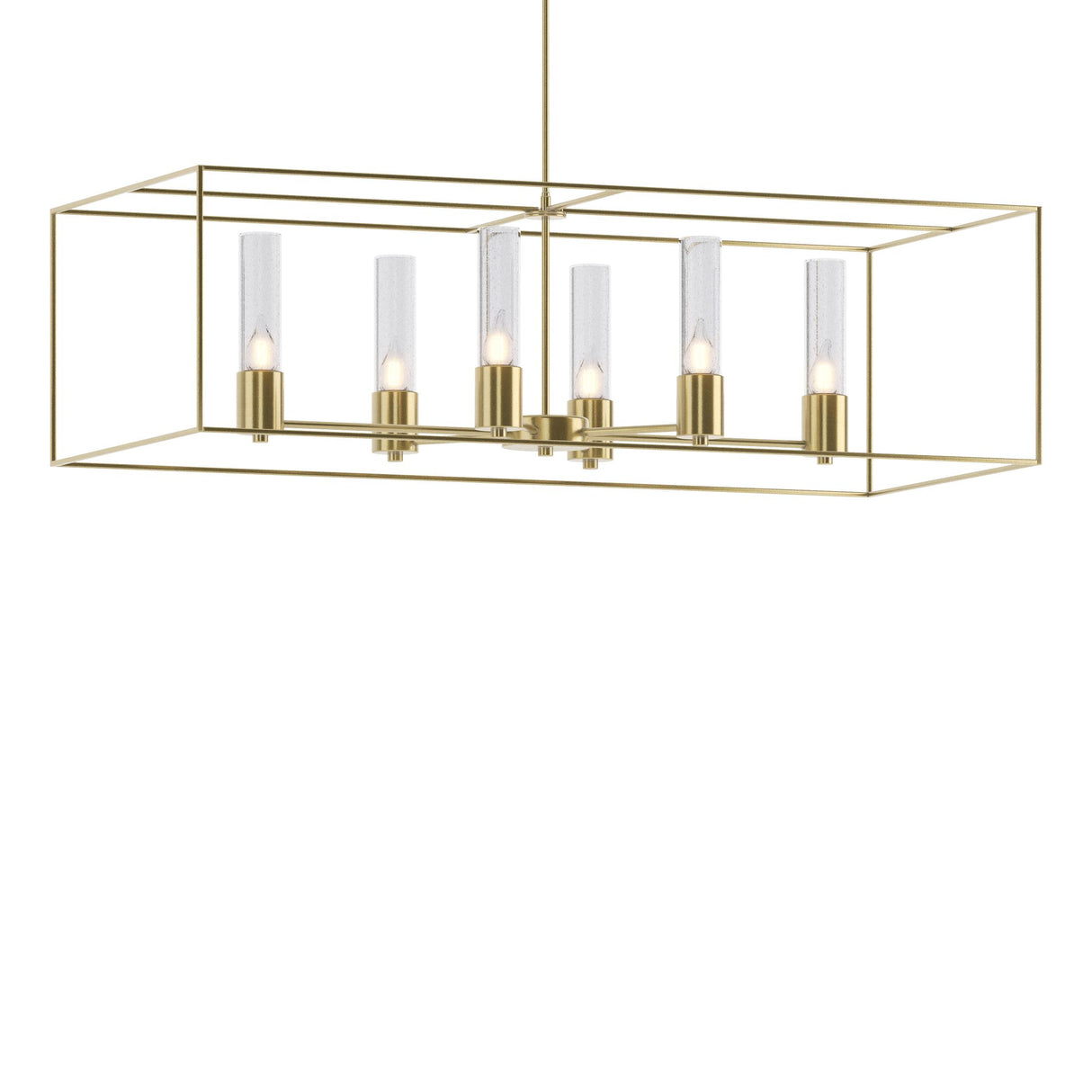 Hubbardton Forge 2018 Modern Brass Modern Brass Seeded Clear Glass (II) Multi Portico Pendant