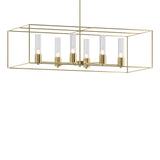 Hubbardton Forge 2018 Modern Brass Modern Brass Seeded Clear Glass (II) Multi Portico Pendant