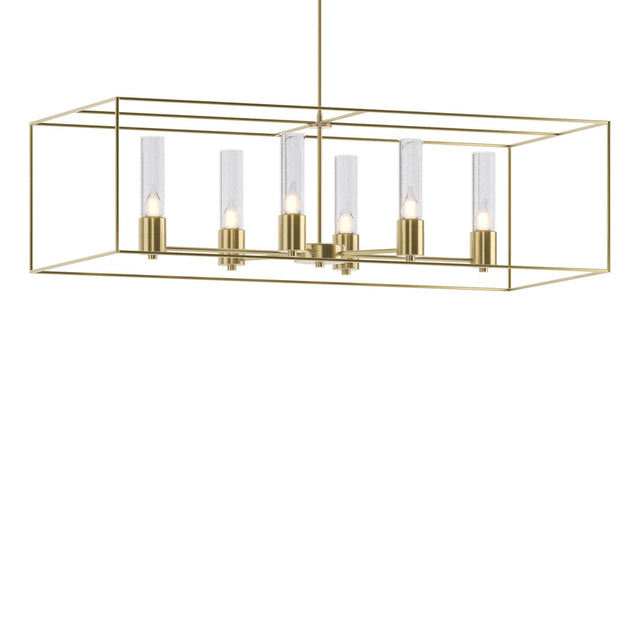 Hubbardton Forge 2018 Modern Brass Modern Brass Seeded Clear Glass (II) Multi Portico Pendant