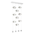 Hubbardton Forge 2023 White Crystal Standard Gatsby 9-Light LED Pendant