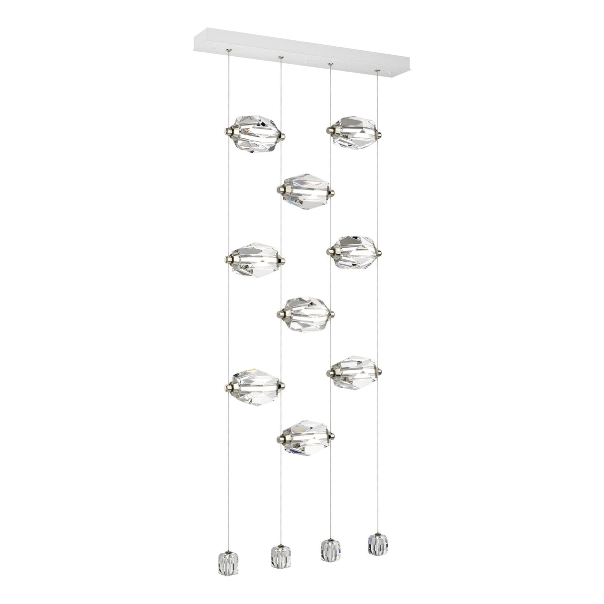 Hubbardton Forge 2023 White Crystal Standard Gatsby 9-Light LED Pendant