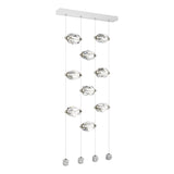 Hubbardton Forge 2023 White Crystal Standard Gatsby 9-Light LED Pendant