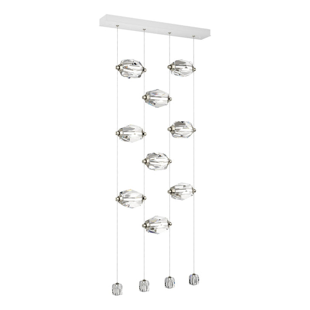 Hubbardton Forge 2023 White Crystal Standard Gatsby 9-Light LED Pendant