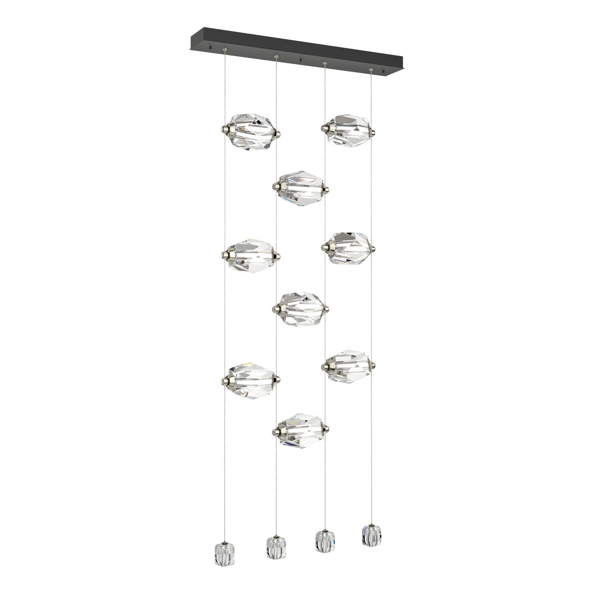 Hubbardton Forge 2023 Black Crystal Standard Gatsby 9-Light LED Pendant