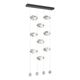 Hubbardton Forge 2023 Black Crystal Standard Gatsby 9-Light LED Pendant
