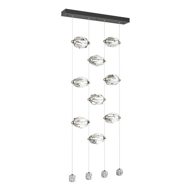 Hubbardton Forge 2023 Black Crystal Standard Gatsby 9-Light LED Pendant