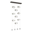 Hubbardton Forge 2023 Oil Rubbed Bronze Crystal Standard Gatsby 9-Light LED Pendant