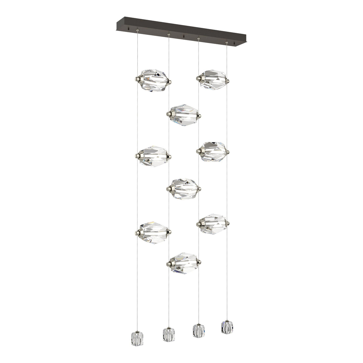 Hubbardton Forge 2023 Oil Rubbed Bronze Crystal Standard Gatsby 9-Light LED Pendant
