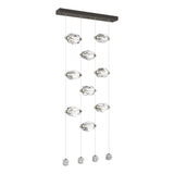Hubbardton Forge 2023 Oil Rubbed Bronze Crystal Standard Gatsby 9-Light LED Pendant