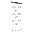 Hubbardton Forge 2023 Natural Iron Crystal Standard Gatsby 9-Light LED Pendant