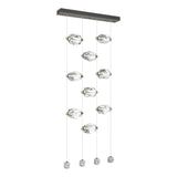 Hubbardton Forge 2023 Natural Iron Crystal Standard Gatsby 9-Light LED Pendant
