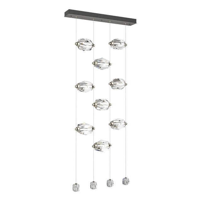 Hubbardton Forge 2023 Natural Iron Crystal Standard Gatsby 9-Light LED Pendant