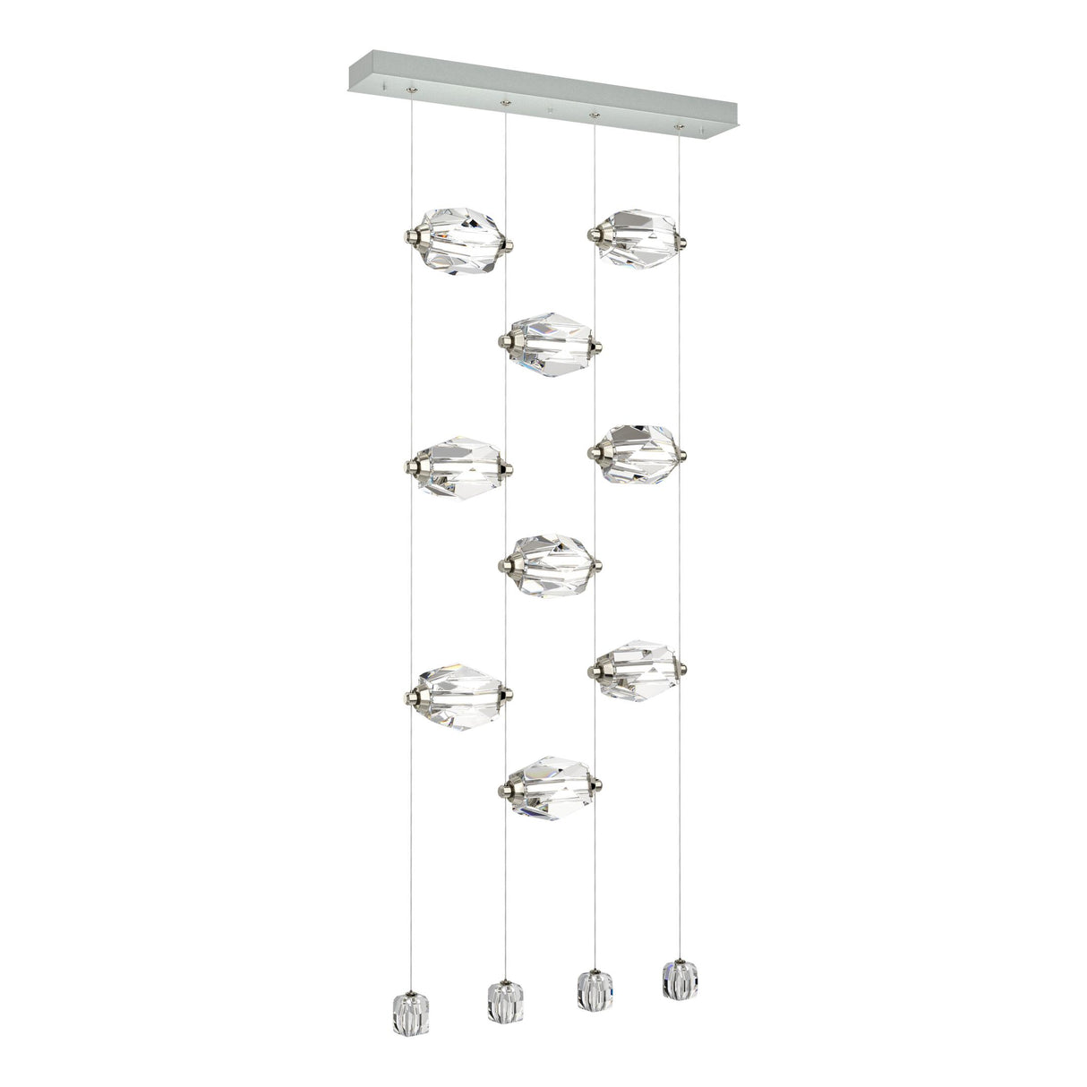 Hubbardton Forge 2023 Vintage Platinum Crystal Standard Gatsby 9-Light LED Pendant