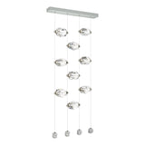 Hubbardton Forge 2023 Vintage Platinum Crystal Standard Gatsby 9-Light LED Pendant