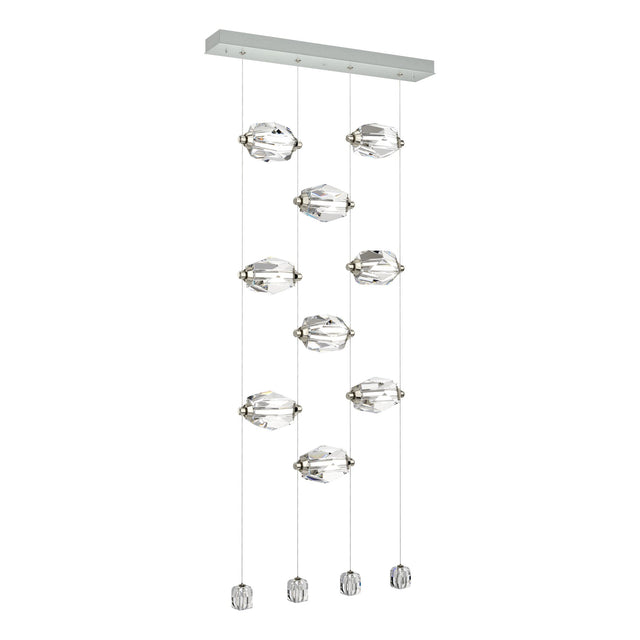 Hubbardton Forge 2023 Vintage Platinum Crystal Standard Gatsby 9-Light LED Pendant