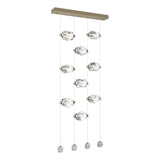 Hubbardton Forge 2023 Soft Gold Crystal Standard Gatsby 9-Light LED Pendant