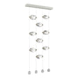 Hubbardton Forge 2023 Sterling Crystal Standard Gatsby 9-Light LED Pendant
