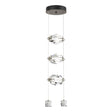Hubbardton Forge 2023 Bronze Crystal Standard Gatsby 3-Light LED Pendant