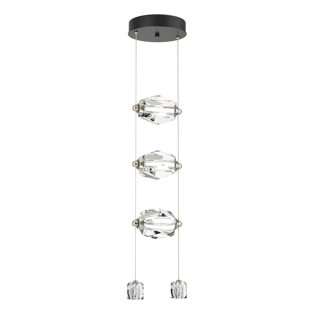 Hubbardton Forge 2023 Oil Rubbed Bronze Crystal Standard Gatsby 3-Light LED Pendant