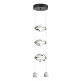 Hubbardton Forge 2023 Oil Rubbed Bronze Crystal Standard Gatsby 3-Light LED Pendant