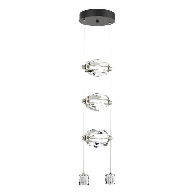 Hubbardton Forge 2023 Oil Rubbed Bronze Crystal Standard Gatsby 3-Light LED Pendant