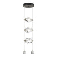 Hubbardton Forge 2023 Natural Iron Crystal Standard Gatsby 3-Light LED Pendant