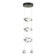 Hubbardton Forge 2023 Dark Smoke Crystal Standard Gatsby 3-Light LED Pendant