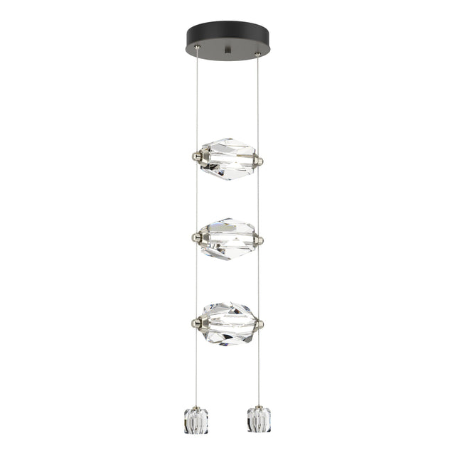 Hubbardton Forge 2023 Dark Smoke Crystal Standard Gatsby 3-Light LED Pendant