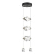 Hubbardton Forge 2023 Black Crystal Standard Gatsby 3-Light LED Pendant