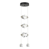 Hubbardton Forge 2023 Black Crystal Standard Gatsby 3-Light LED Pendant