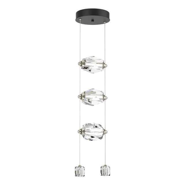 Hubbardton Forge 2023 Black Crystal Standard Gatsby 3-Light LED Pendant