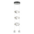 Hubbardton Forge 2023 Vintage Platinum Crystal Standard Gatsby 3-Light LED Pendant