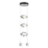 Hubbardton Forge 2023 Vintage Platinum Crystal Standard Gatsby 3-Light LED Pendant