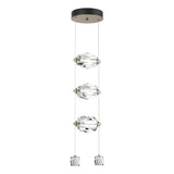 Hubbardton Forge 2023 Soft Gold Crystal Standard Gatsby 3-Light LED Pendant