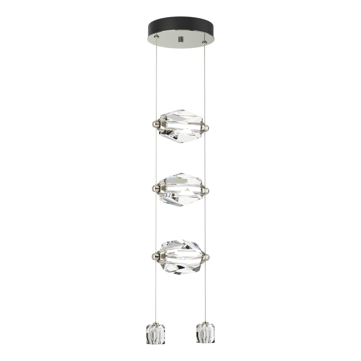 Hubbardton Forge 2023 Sterling Crystal Standard Gatsby 3-Light LED Pendant