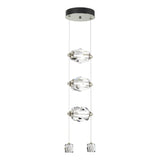 Hubbardton Forge 2023 Sterling Crystal Standard Gatsby 3-Light LED Pendant