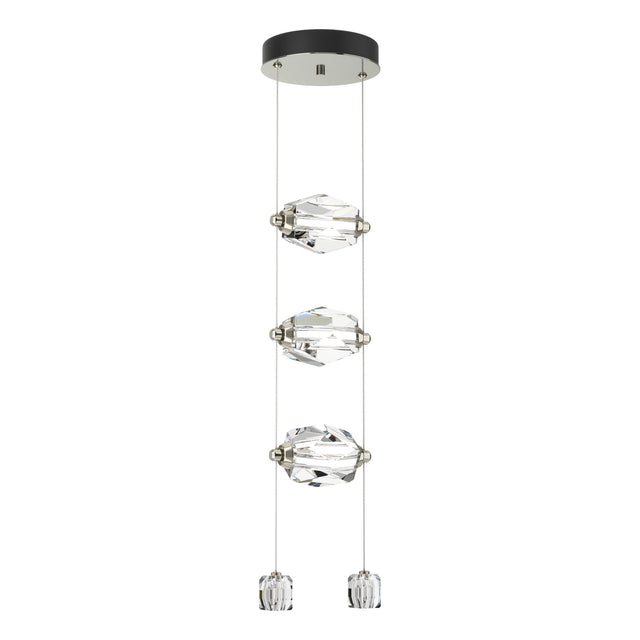 Hubbardton Forge 2023 Sterling Crystal Standard Gatsby 3-Light LED Pendant
