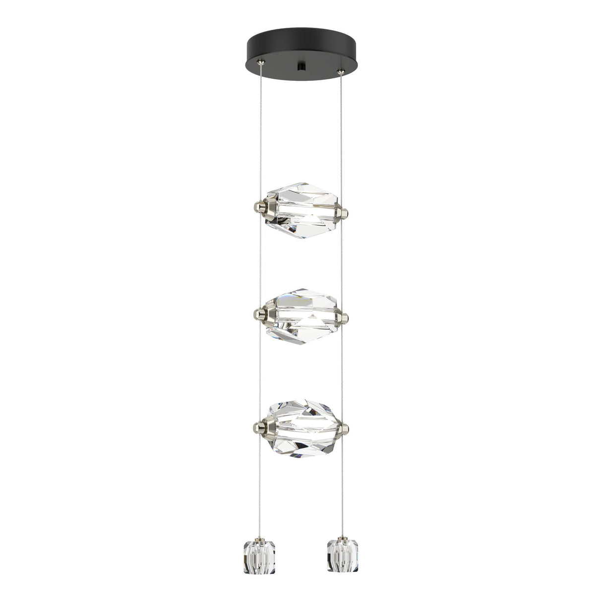 Hubbardton Forge 2023 Ink Crystal Standard Gatsby 3-Light LED Pendant
