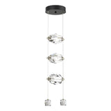 Hubbardton Forge 2023 Ink Crystal Standard Gatsby 3-Light LED Pendant