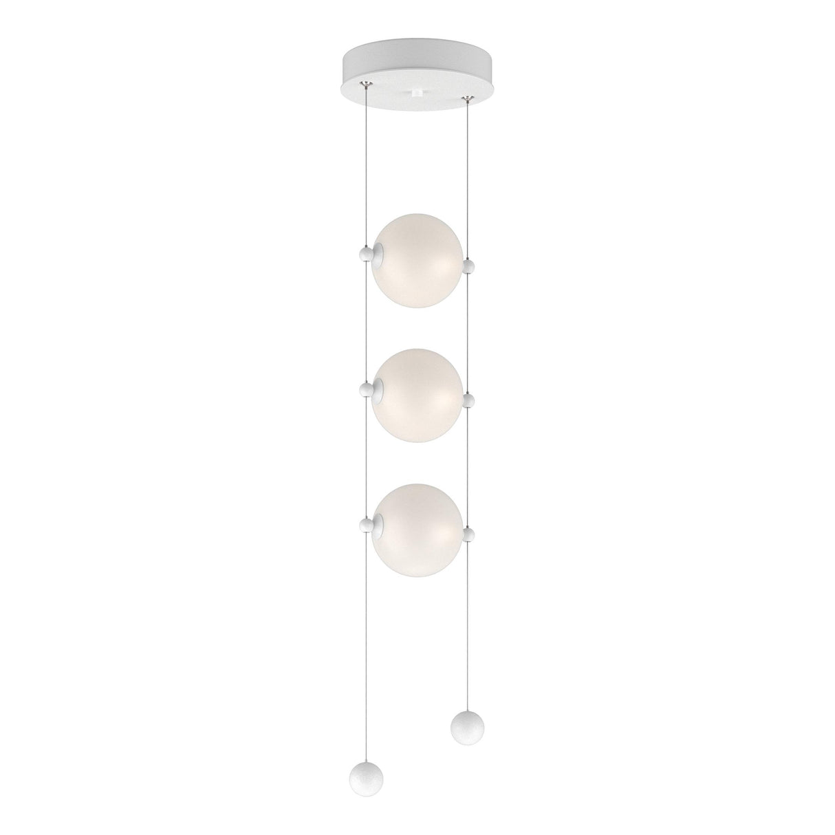 Hubbardton Forge 2023 White Opal Glass (GG) Standard Abacus 3-Light LED Pendant