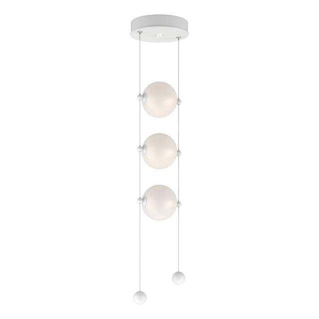 Hubbardton Forge 2023 White Opal Glass (GG) Standard Abacus 3-Light LED Pendant