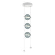 Hubbardton Forge 2023 White Cool Grey Glass (YL) Standard Abacus 3-Light LED Pendant