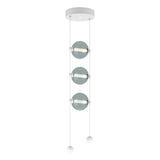 Hubbardton Forge 2023 White Cool Grey Glass (YL) Standard Abacus 3-Light LED Pendant