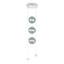 Hubbardton Forge 2023 White Cool Grey Glass (YL) Standard Abacus 3-Light LED Pendant