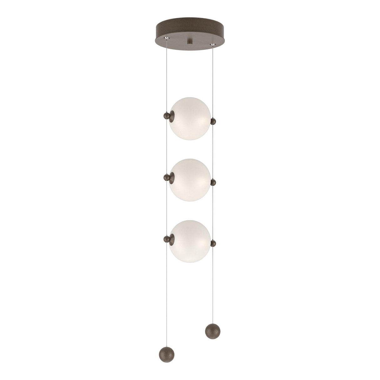 Hubbardton Forge 2023 Bronze Opal Glass (GG) Standard Abacus 3-Light LED Pendant