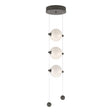 Hubbardton Forge 2023 Dark Smoke Opal Glass (GG) Standard Abacus 3-Light LED Pendant