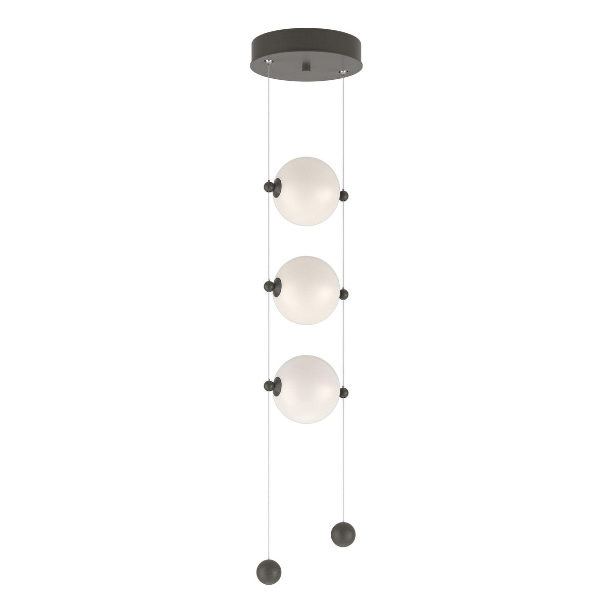 Hubbardton Forge 2023 Dark Smoke Opal Glass (GG) Standard Abacus 3-Light LED Pendant